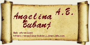 Angelina Bubanj vizit kartica